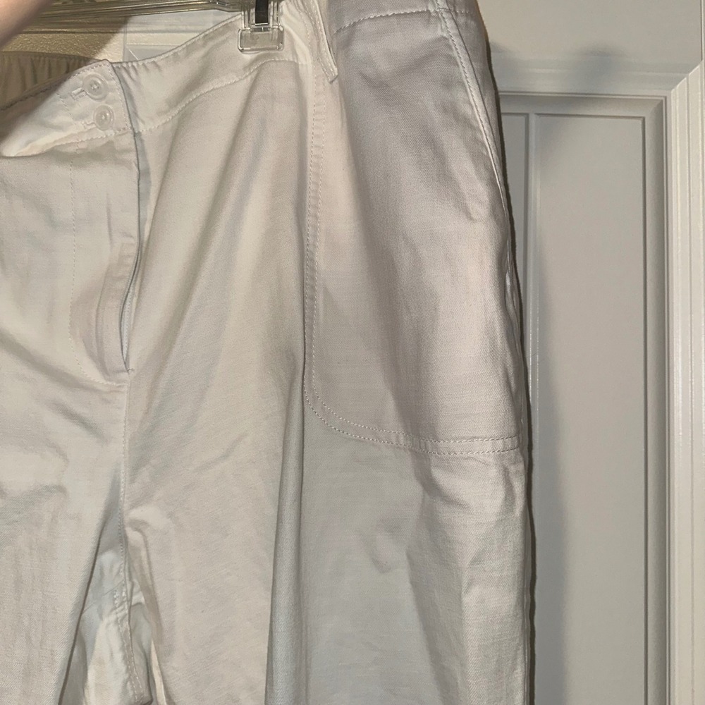 Talbots Supersoft Cargo Pants White Woman's‎ Size 20WP Cotton Linen Blend Summer - Picture 8 of 12